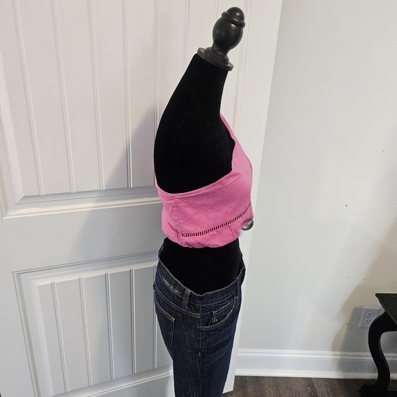 Showpo Women’s Pink One-Shoulder Crop Top W/ Elastic Waist Sz 10 EUC - Picture 5 of 16